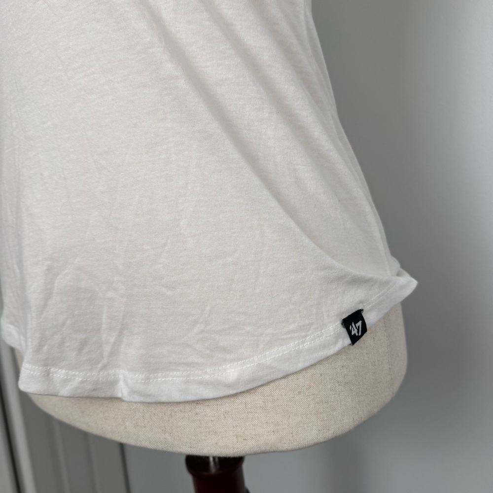 Women's Braves White Tank Top with Navy Accents - Picture 4 of 5